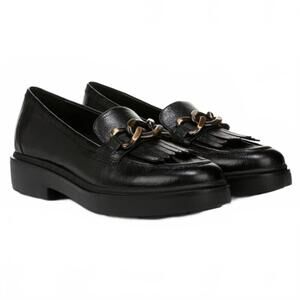 Naturalizer Paris Kiltie Bit Platform Loafer Leather BLACK Size 7 / 37 EU